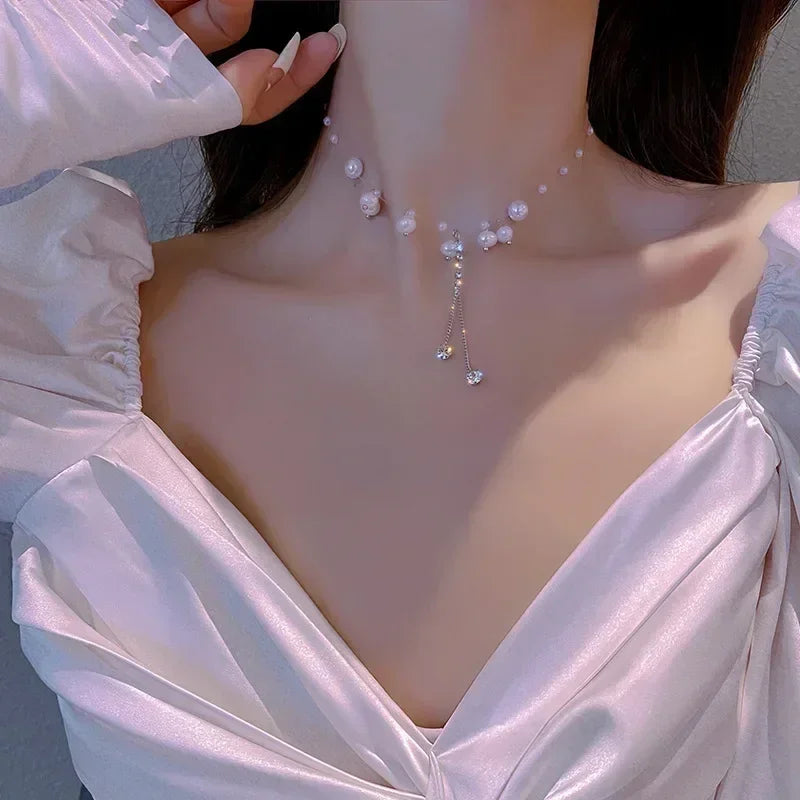 Square Pink Zircon Pendant Necklace