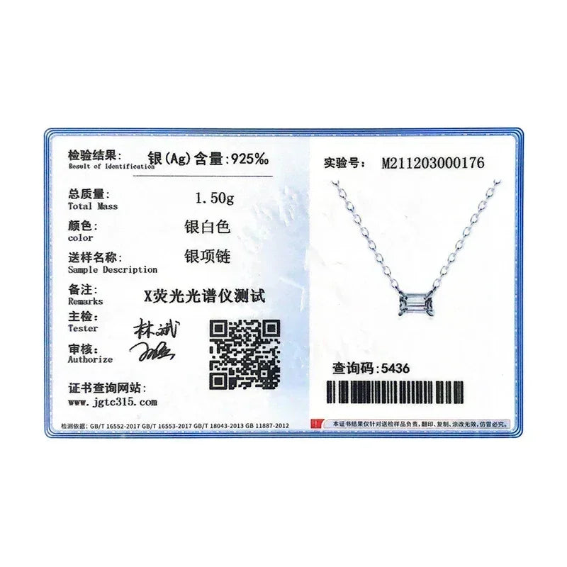 925 Sterling Silver Zirconia Charm Pendant Necklace