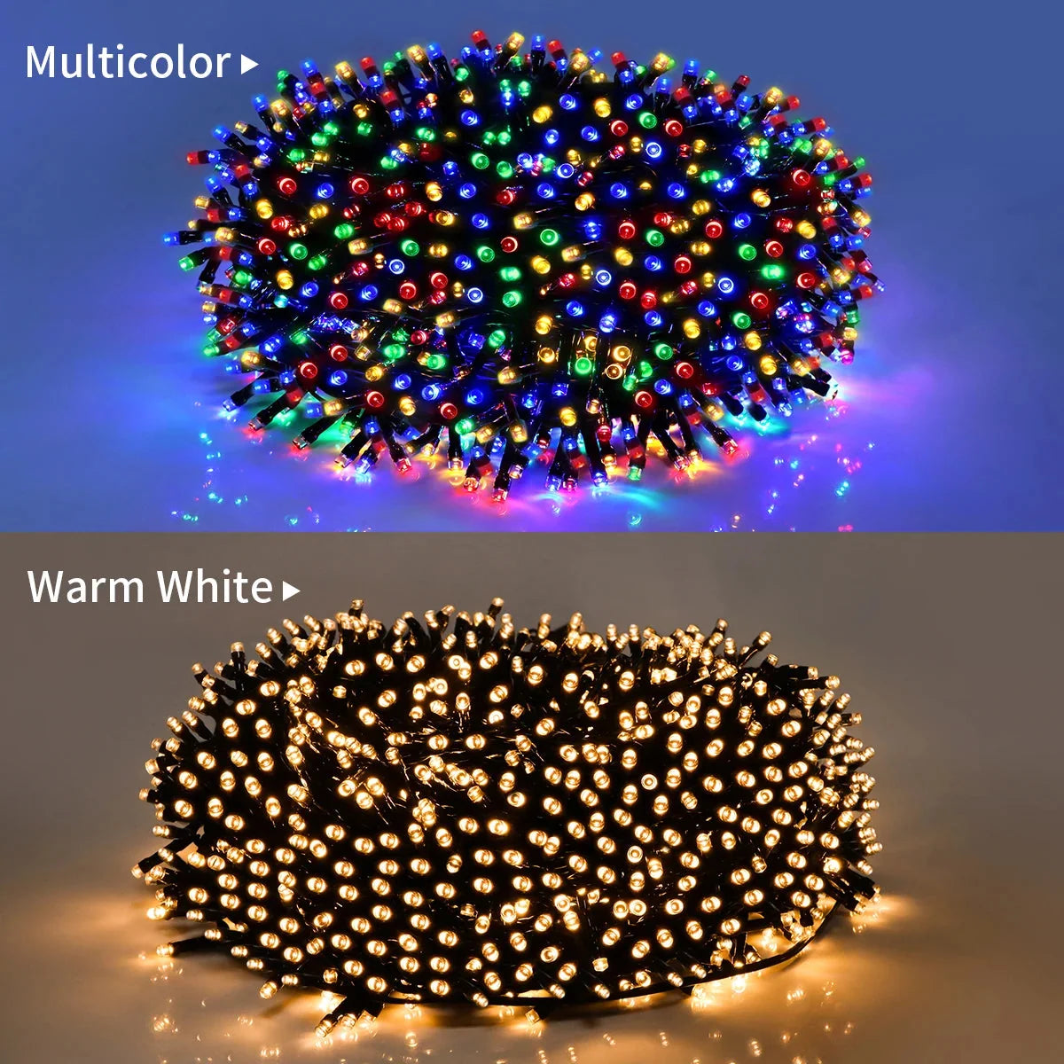 Solar-Powered Outdoor Christmas String Lights – Multiple Sizes