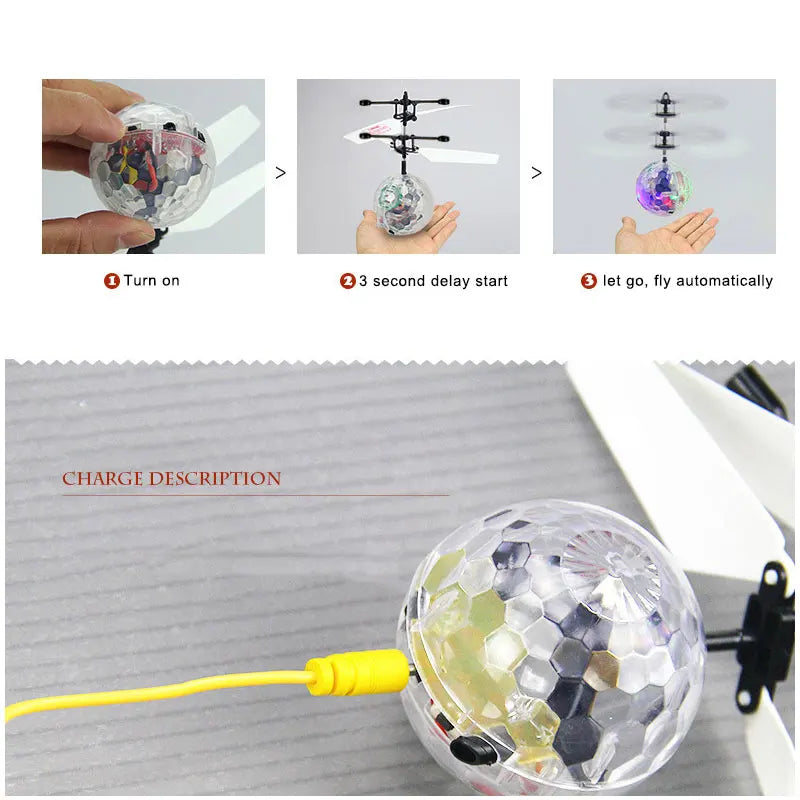 LED Flying Ball Toy with Infrared Motion Control