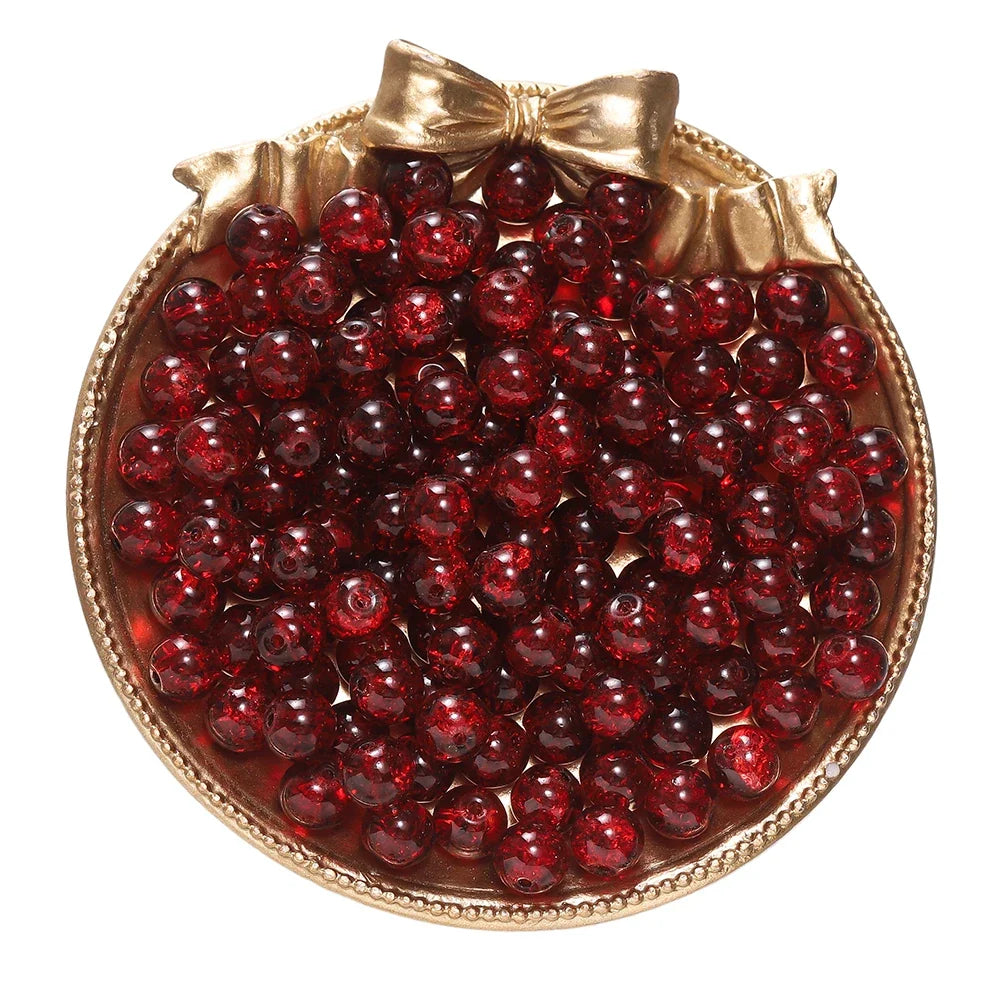 8 mm Crackle Glass Jewelry-Making Beads
