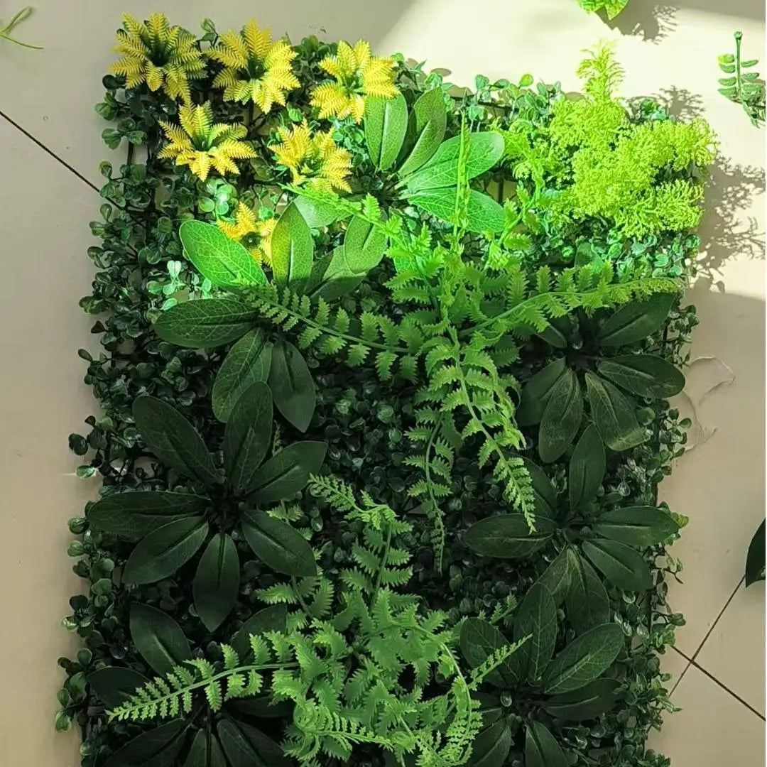 Artificial Boxwood & Flower Privacy Hedge Panel