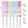 Heart, Flower & Round Acrylic Beads, 174 Pieces