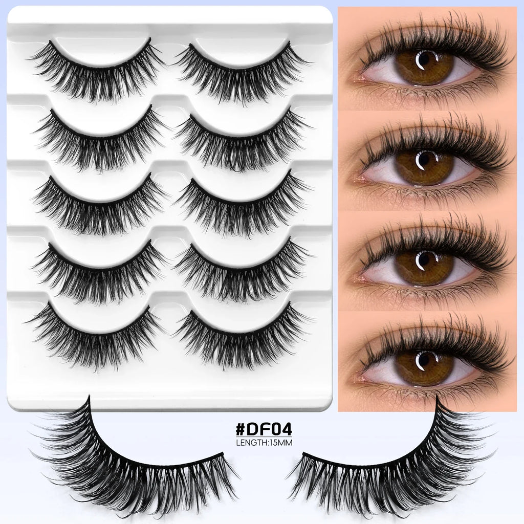 Veltrinay Cat-Eye Faux-Mink Strip Lashes