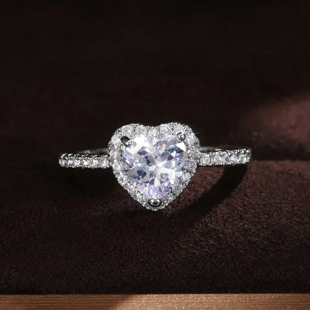 Heart-Shaped Zircon Ring