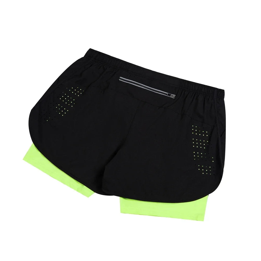Men's Reflective 2-in-1 Running Shorts