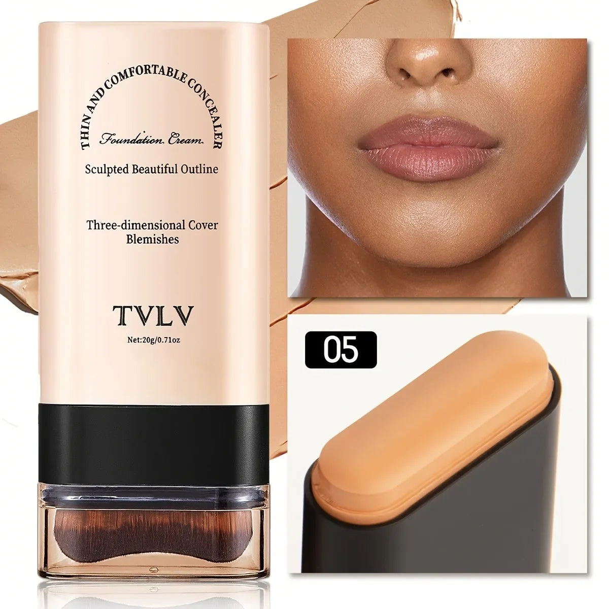 TVLV Velvet Moist Foundation Stick with Brush