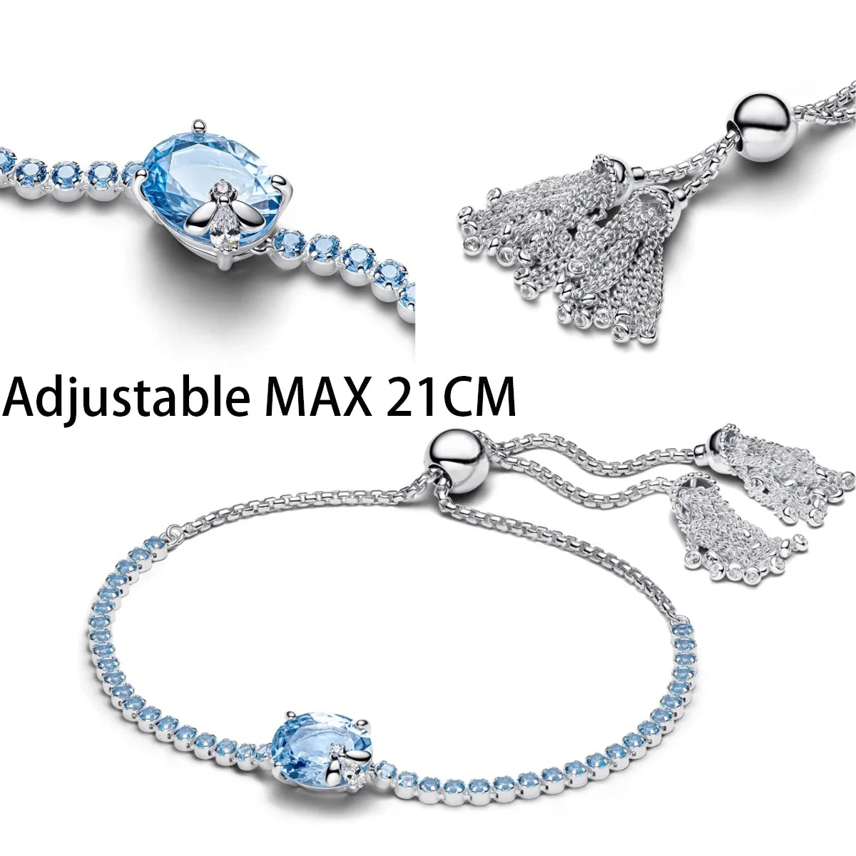 925 Sterling Silver Blue Bow Charm Jewelry