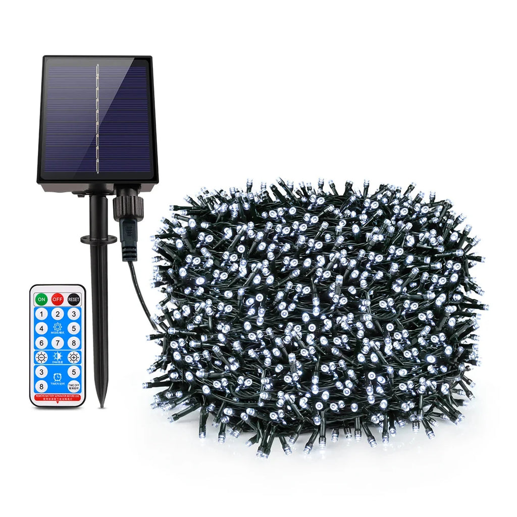 Solar-Powered Outdoor Christmas String Lights – Multiple Sizes