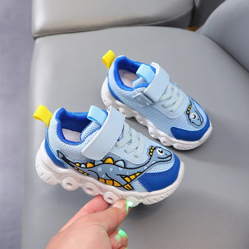 Kids’ Dinosaur LED Light-Up Sneakers