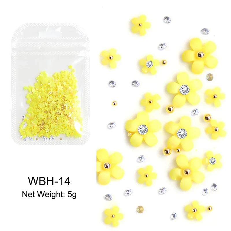 Acrylic Flower Nail Art Decorations, 5 g