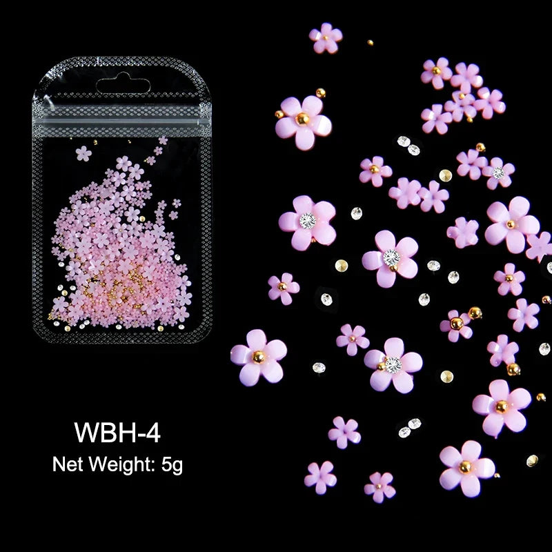 Acrylic Flower Nail Art Decorations, 5 g