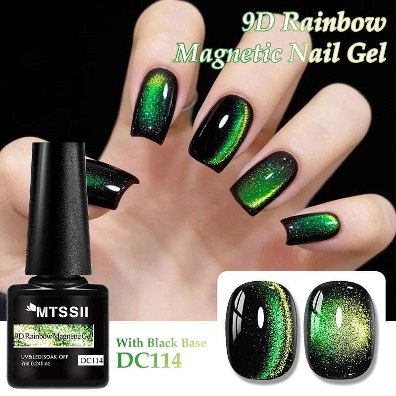 9D Rainbow Cat-Eye Magnetic Gel Nail Polish