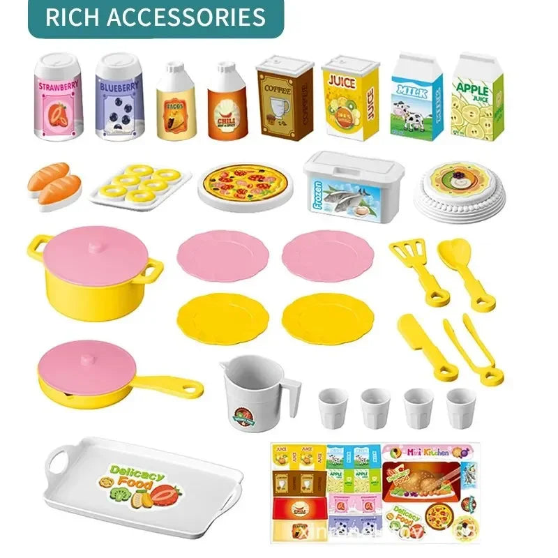 Kids’ Mini Pretend Kitchen Set with Tableware