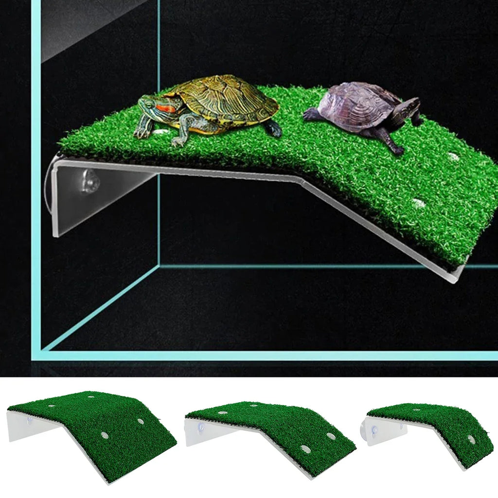 S/M/L Size Turtle Platform Float Decoration Reptile Resting Terraces Moss Grass Ramp Island Aquarium