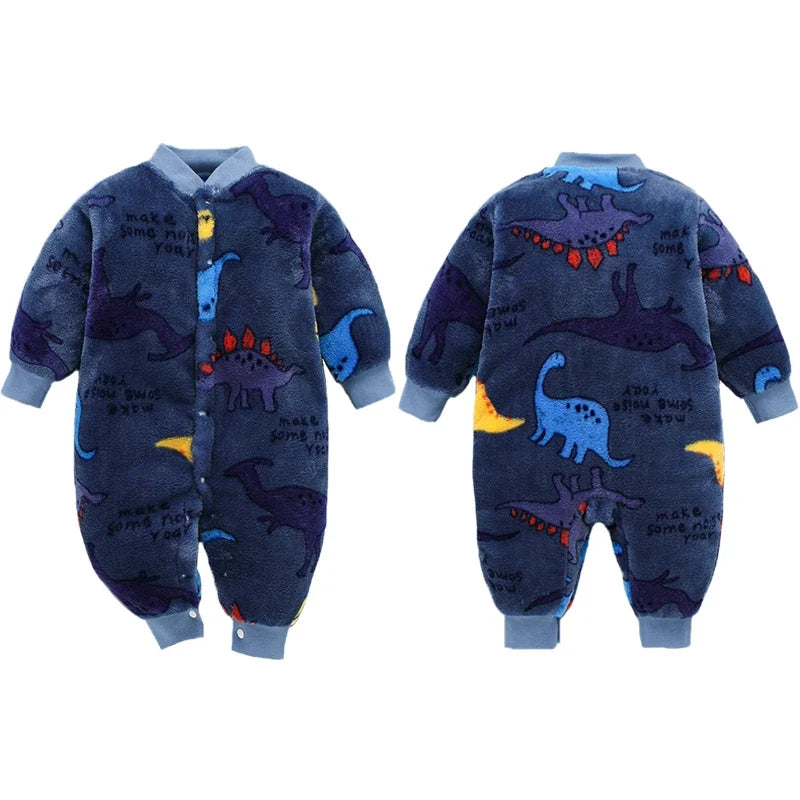 Baby Flannel Romper, 0–18 Months