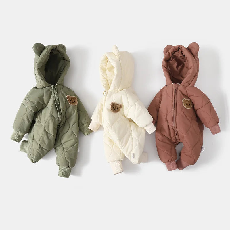 Baby Bear Hooded Winter Romper