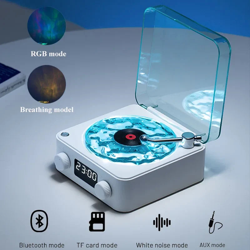 Record Player-Style Bluetooth Speaker with Ambient Lights
