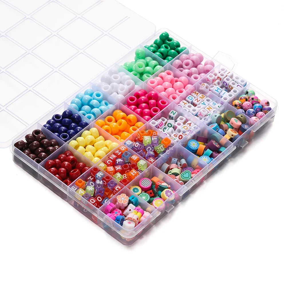Acrylic Pony & Letter Bead Jewelry-Making Kit, 680 Pieces