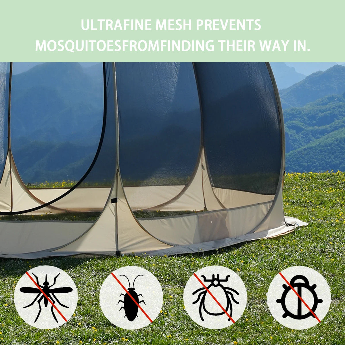 PAKICETUS 6–8-Person Portable Mosquito Screen House Tent