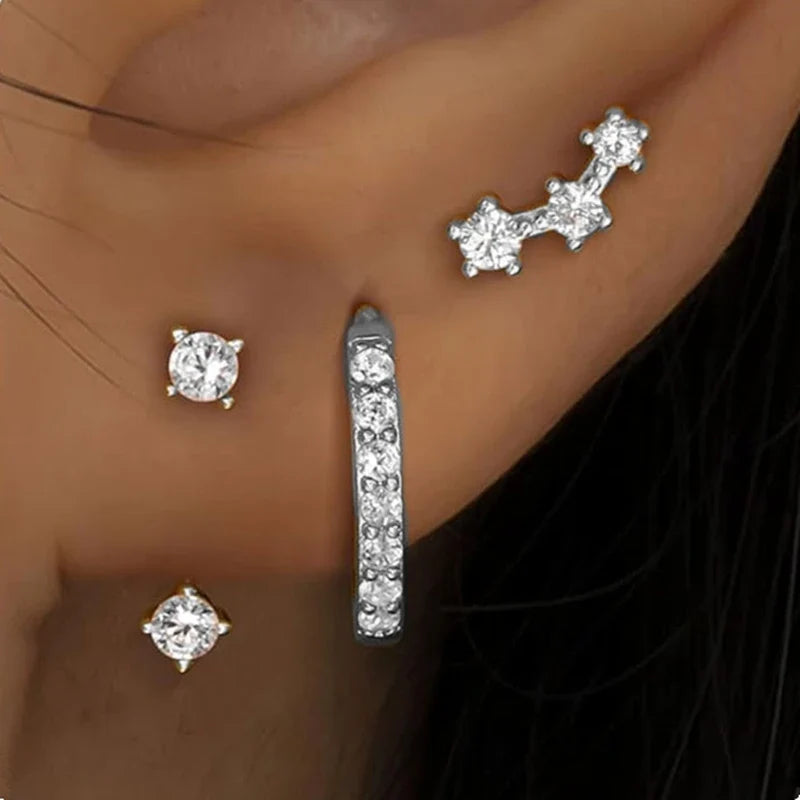 Three-Piece Floral Cartilage Earring Set