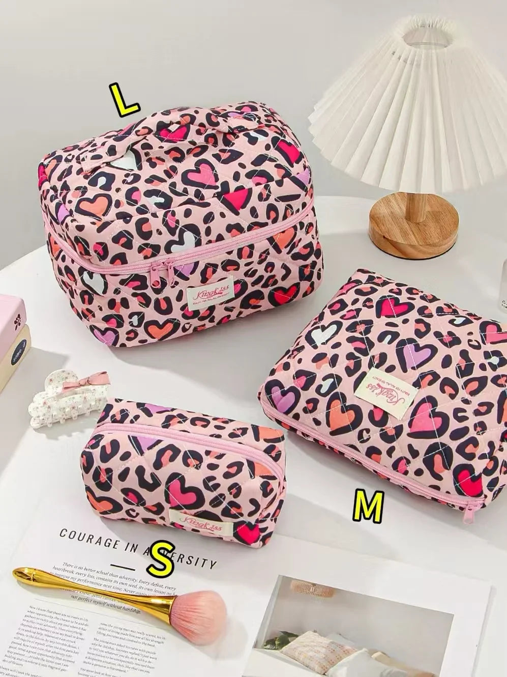 Quilted Cotton Makeup Bag