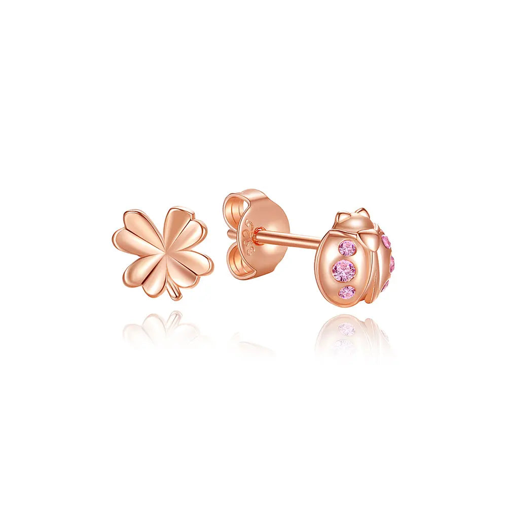 925 Sterling Silver Crown, Heart & Bee Earrings