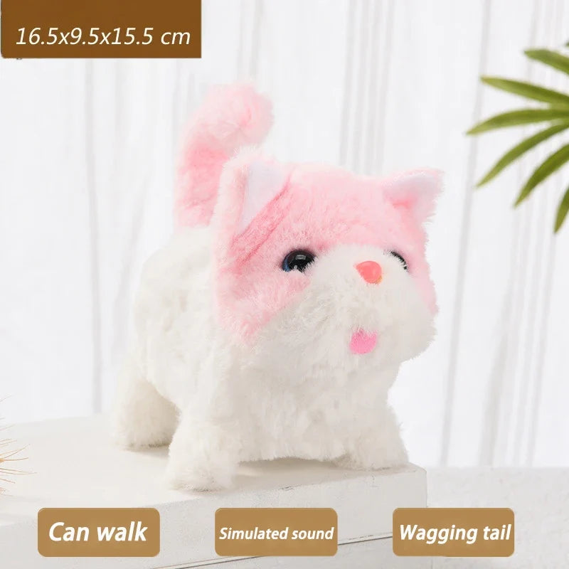Interactive Walking & Meowing Plush Cat