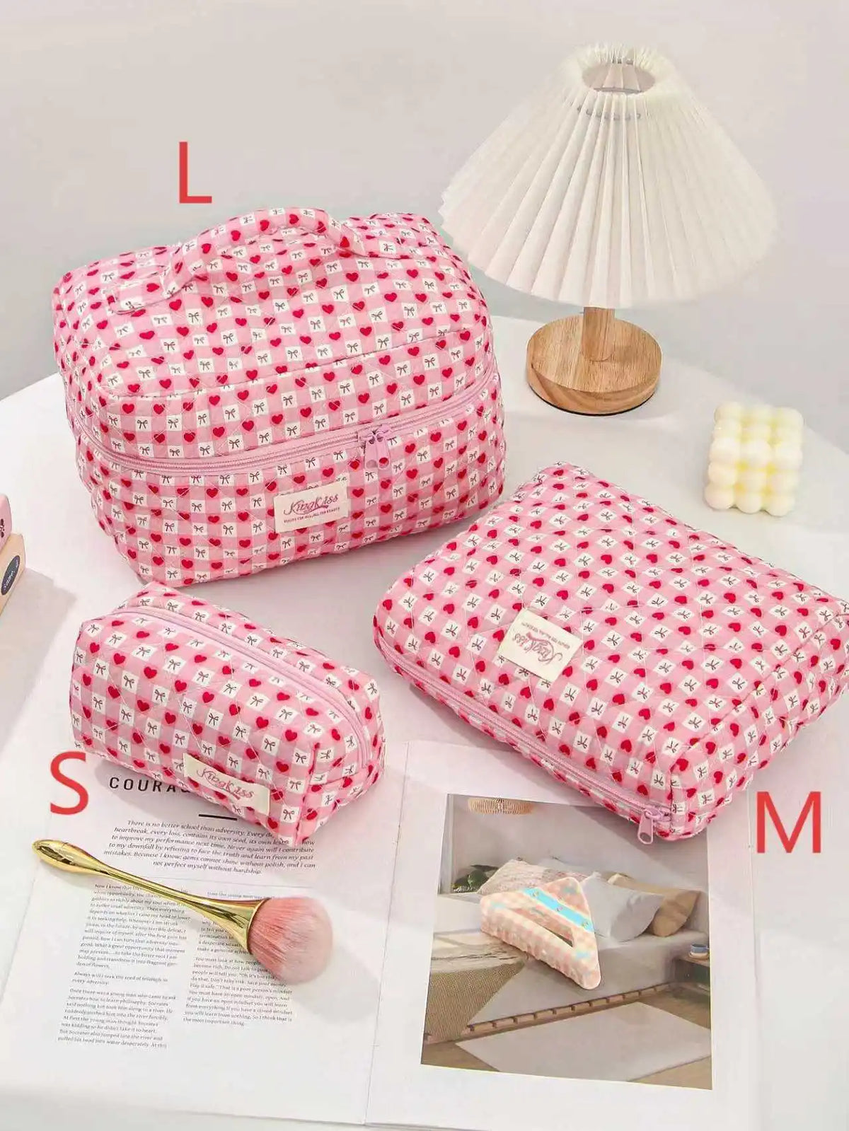 Quilted Cotton Makeup Bag