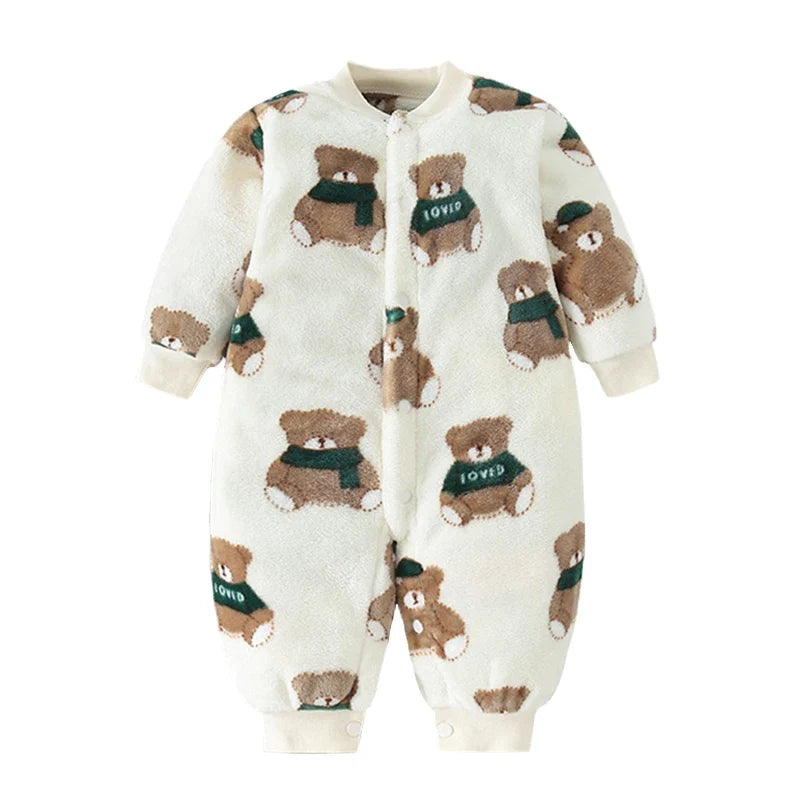 Baby Flannel Romper, 0–18 Months