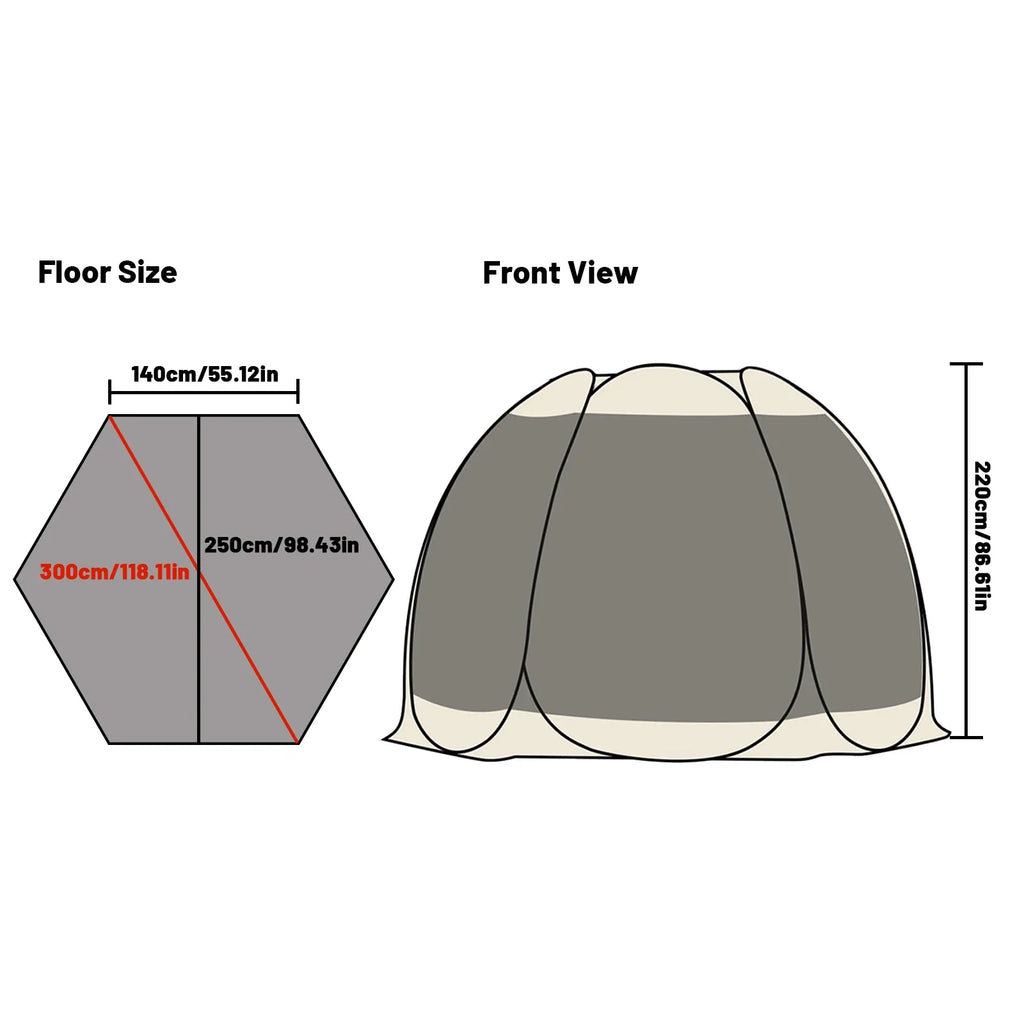 PAKICETUS 6–8-Person Portable Mosquito Screen House Tent