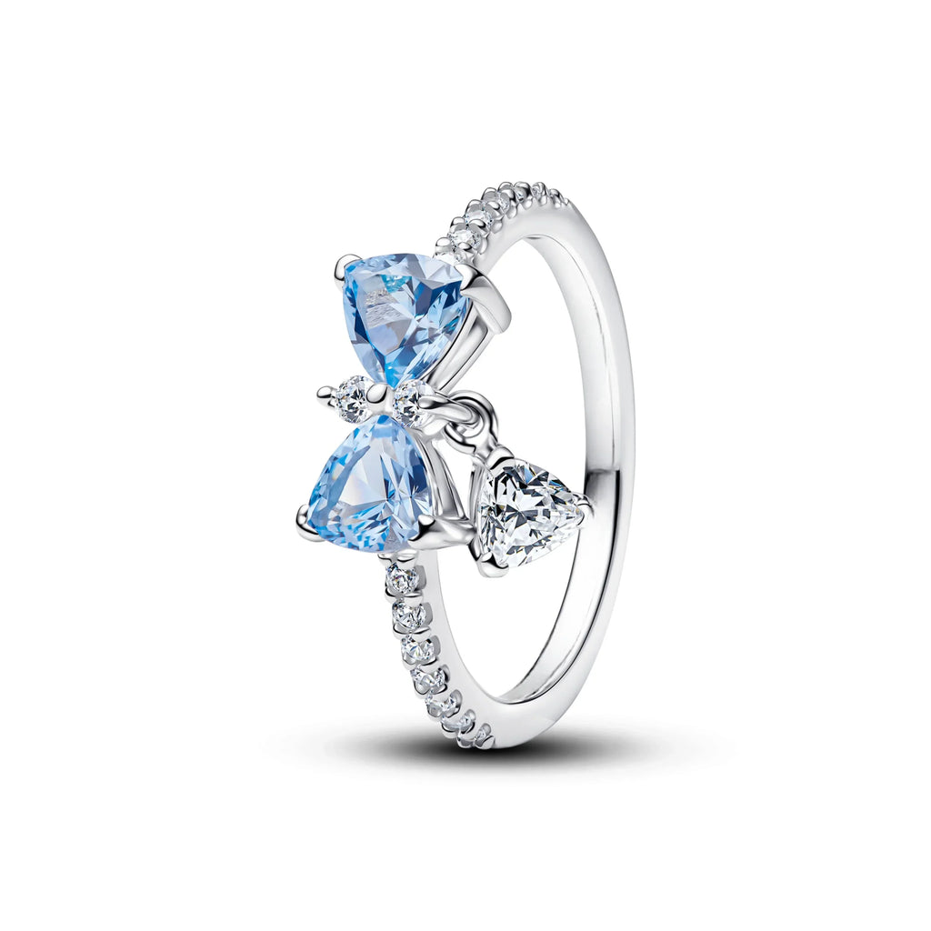 925 Sterling Silver Blue Bow Charm Jewelry