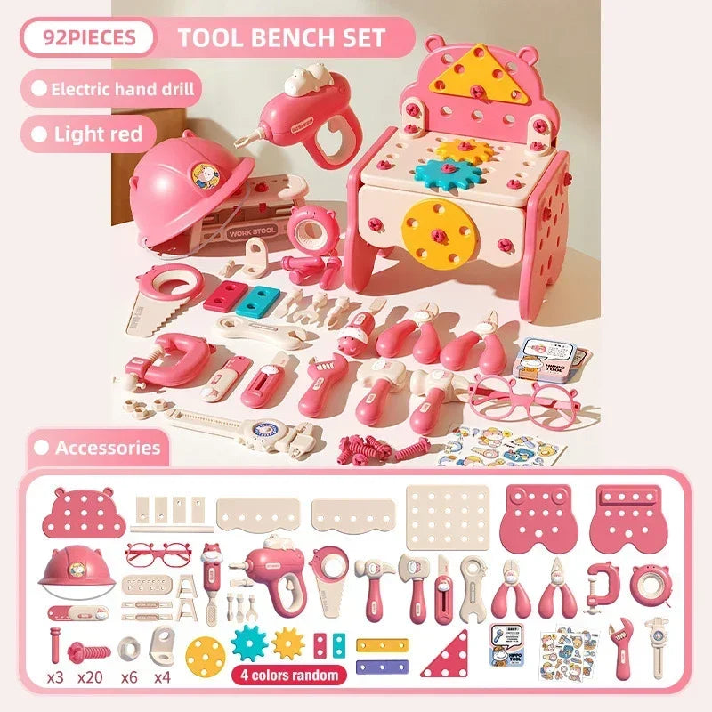 Kids’ Pretend Tool Set with Battery Drill & Toolbox