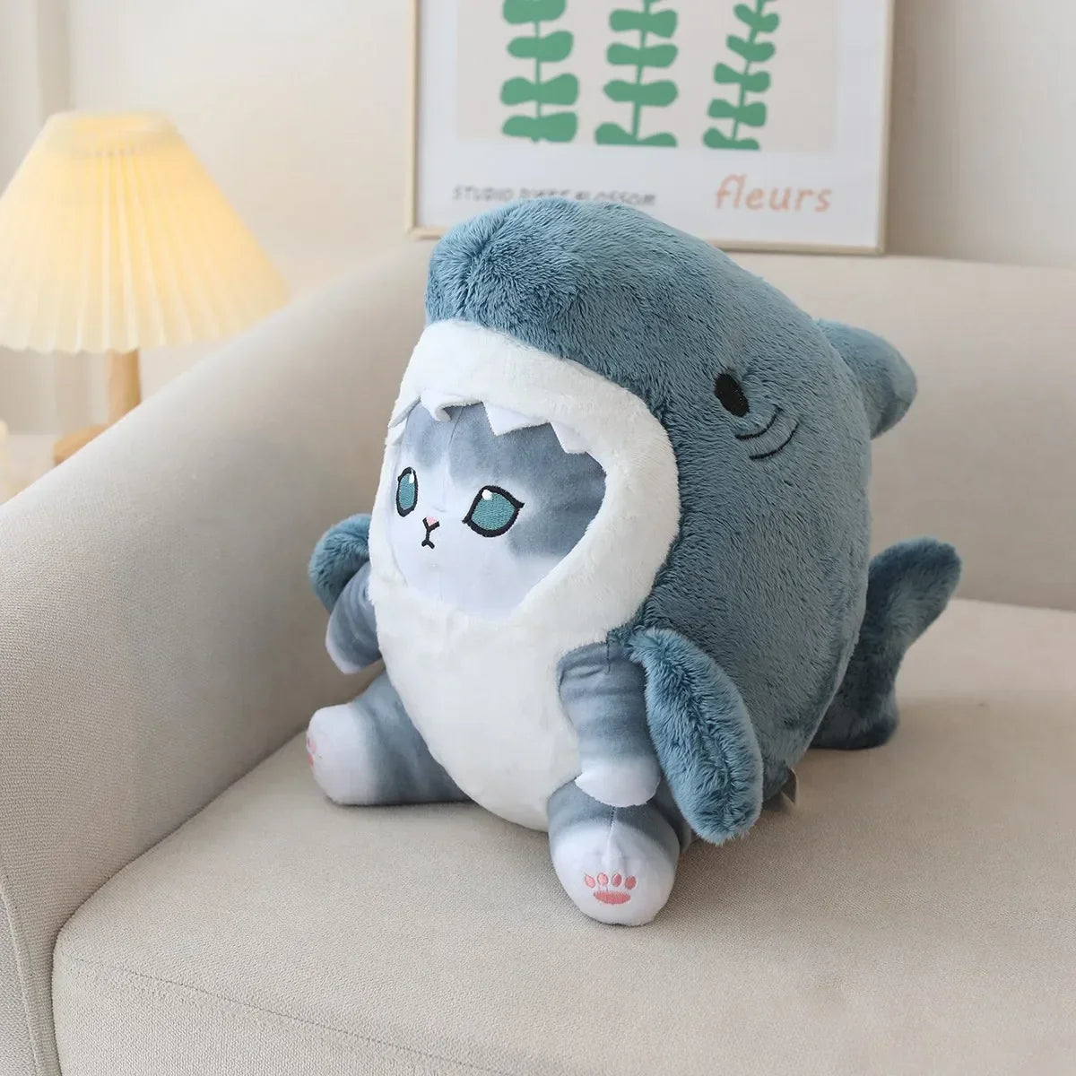 Kawaii Shark-Cat Plush Toy