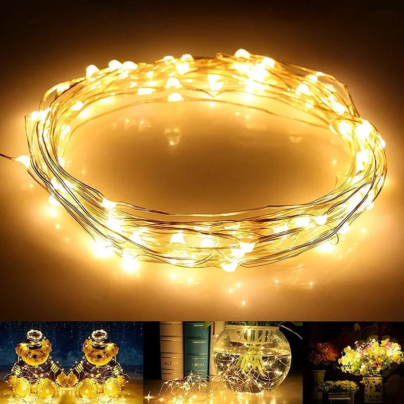 Solar-Powered Outdoor LED String Lights — 50–300 LEDs