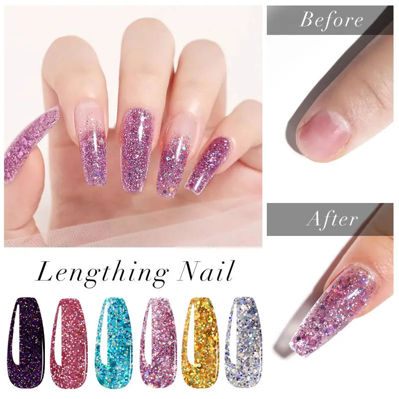 Poly Nail Gel Extension Kit with 6W LED Lamp