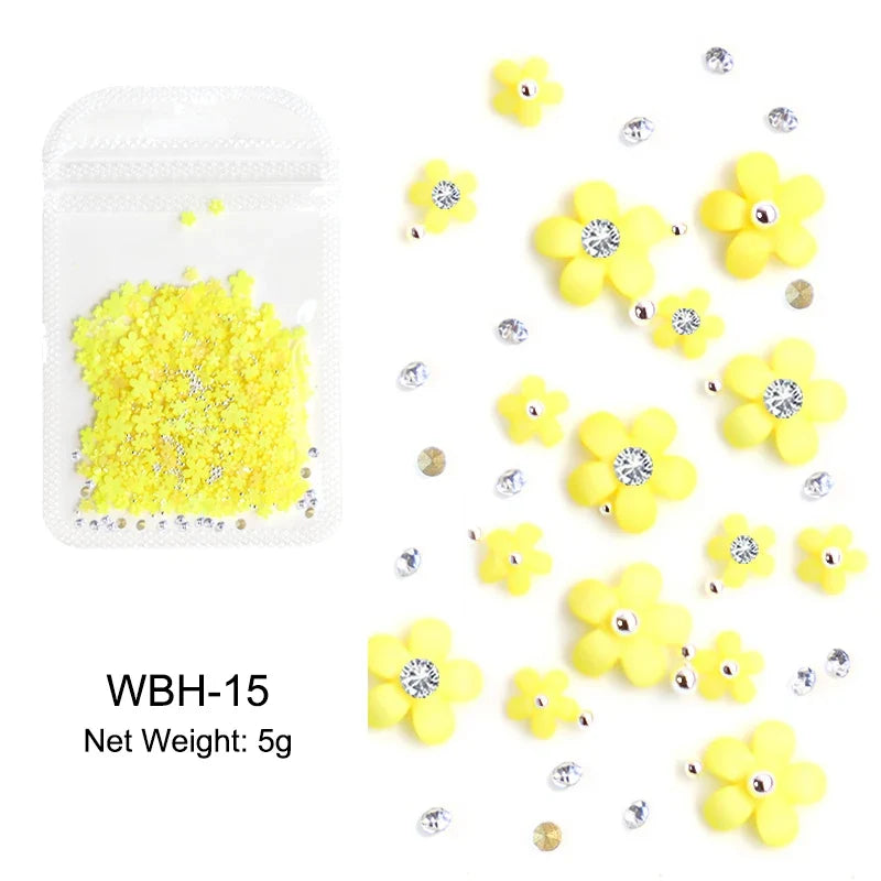 Acrylic Flower Nail Art Decorations, 5 g