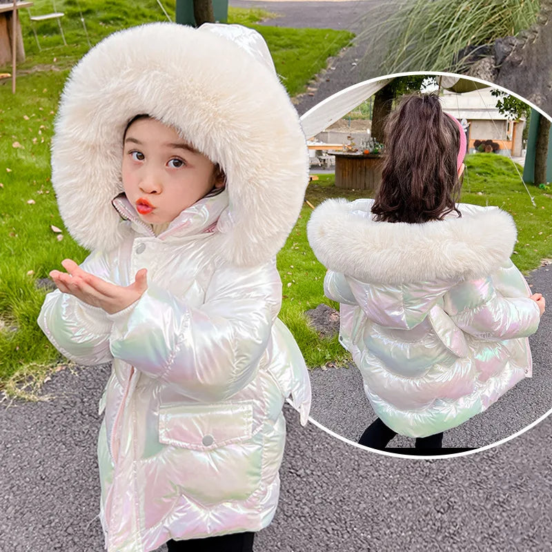 Girls’ Wing-Detail Hooded Winter Jacket