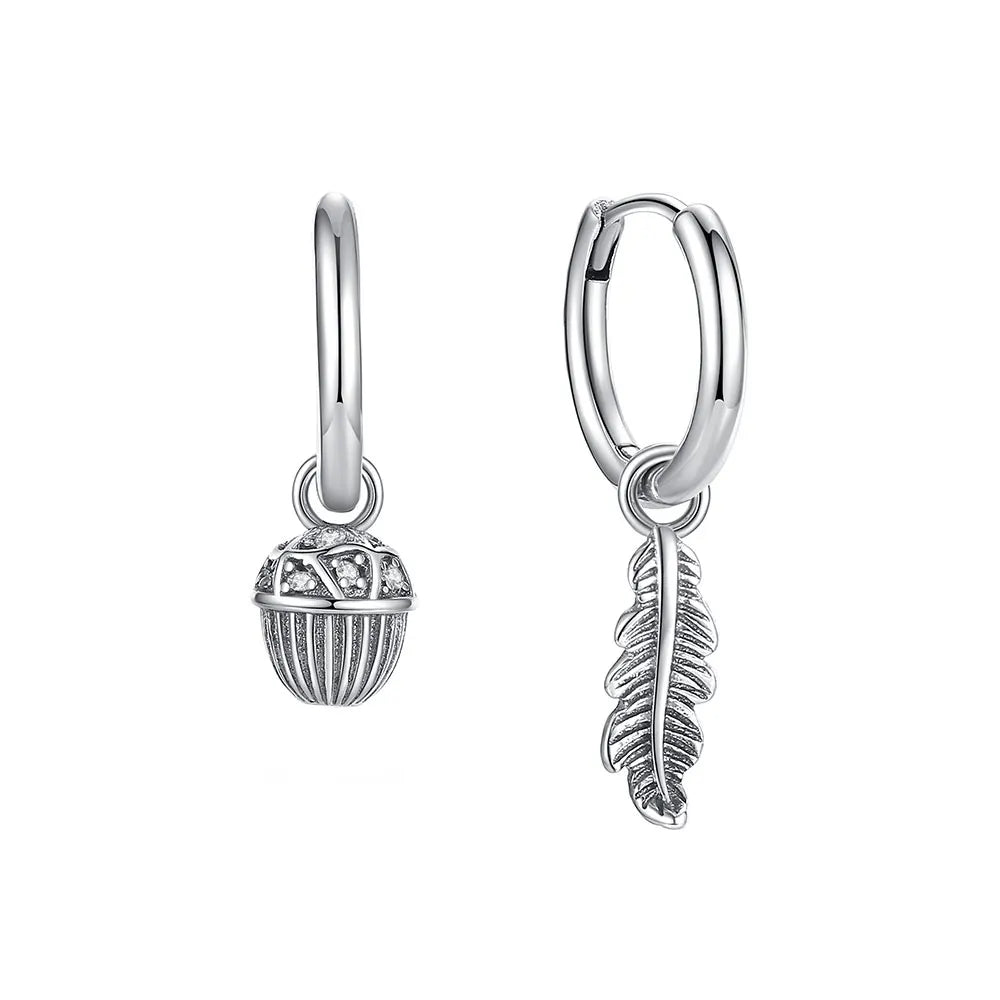 925 Sterling Silver Crown, Heart & Bee Earrings