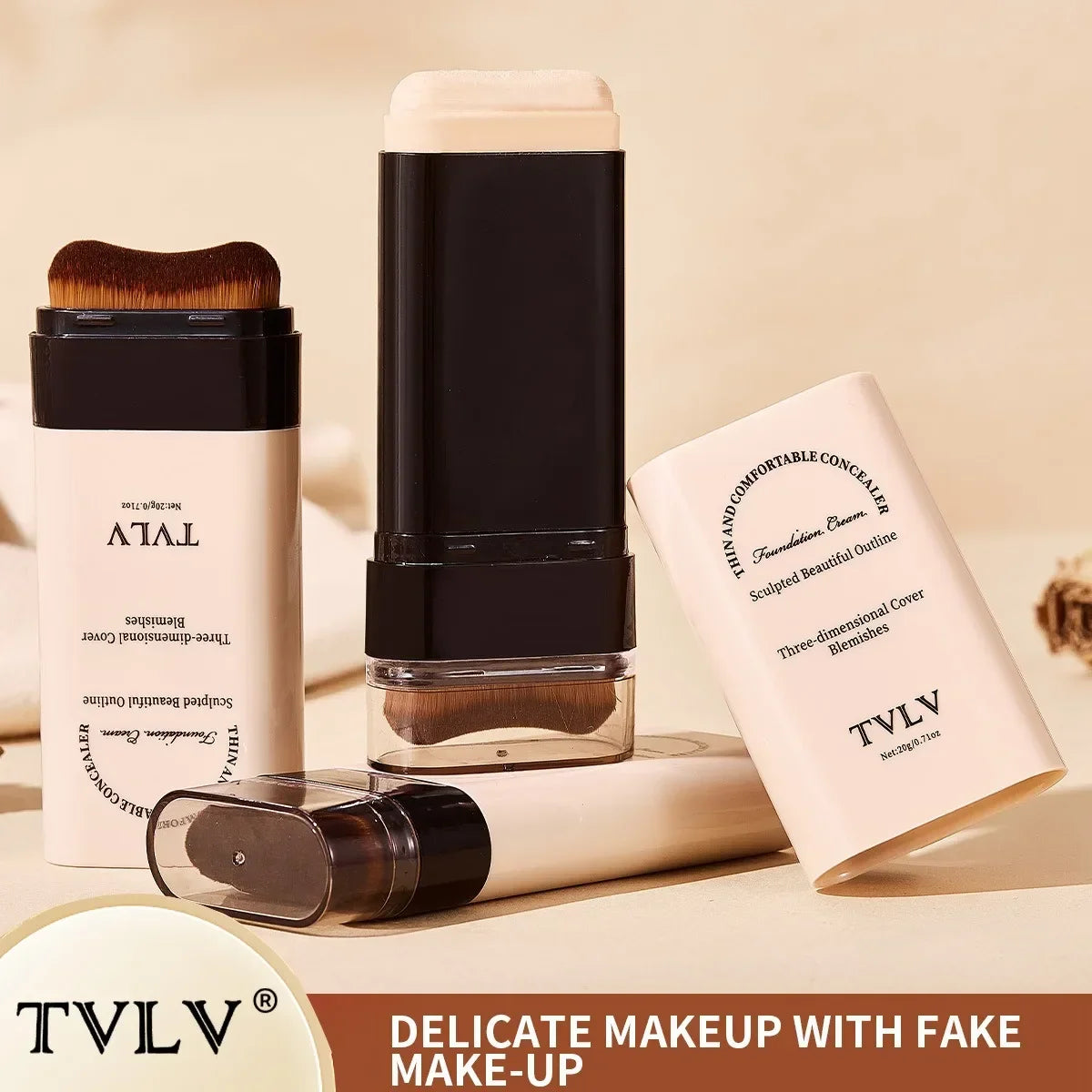 TVLV Velvet Moist Foundation Stick with Brush