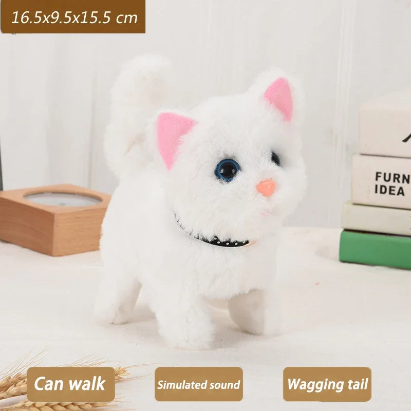 Interactive Walking & Meowing Plush Cat