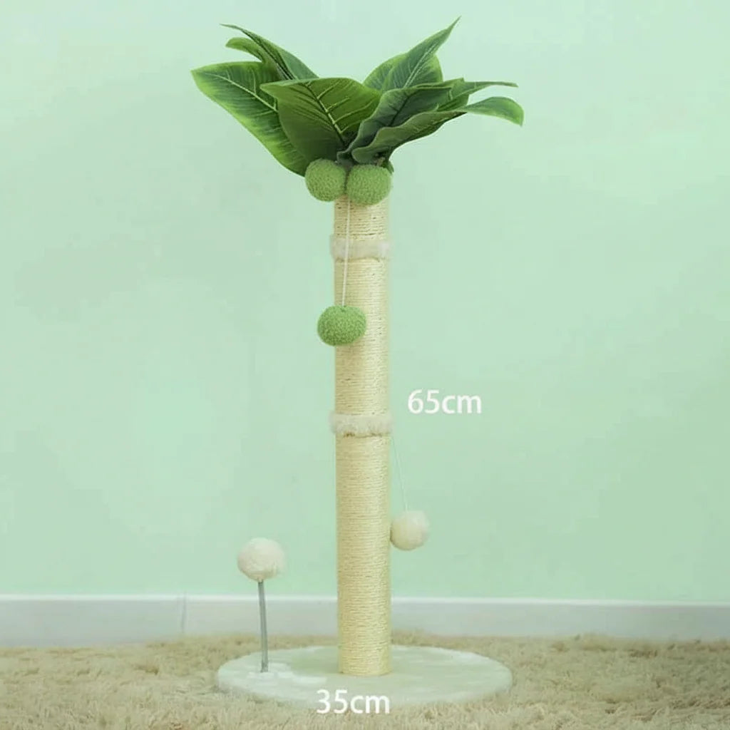 Cat Scratching Post Tree 65cm – Sisal Rope Scratch Tower with Hanging Toys