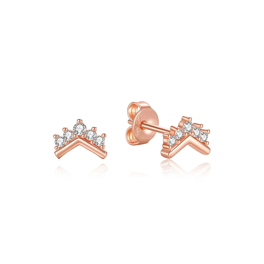 925 Sterling Silver Crown, Heart & Bee Earrings