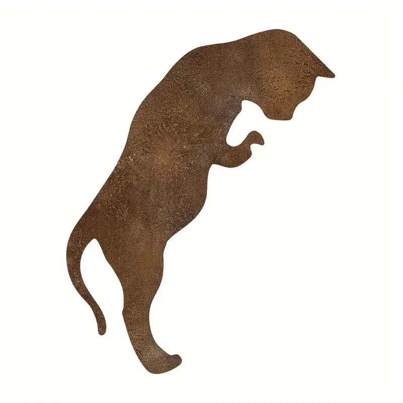 Rustic Metal Cat Garden Statue