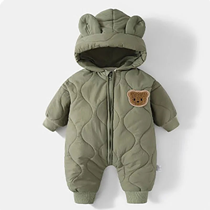 Baby Bear Hooded Winter Romper
