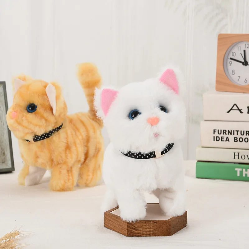 Interactive Walking & Meowing Plush Cat