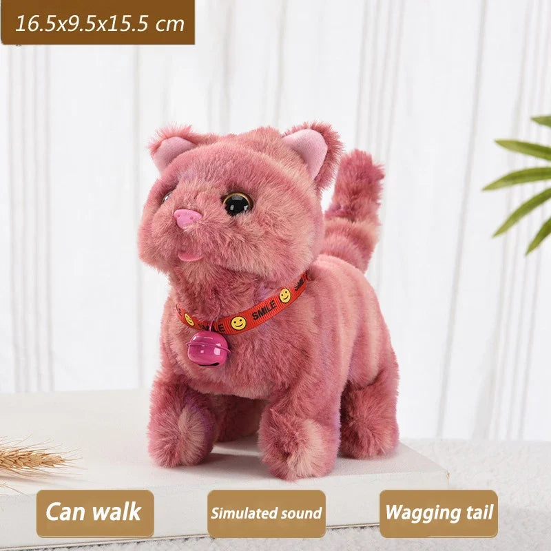Interactive Walking & Meowing Plush Cat