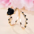 Heart-Shaped Stone Ring Set