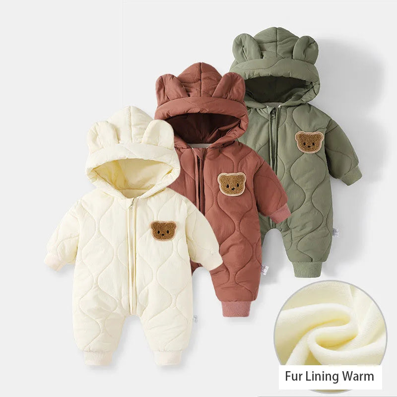 Baby Bear Hooded Winter Romper