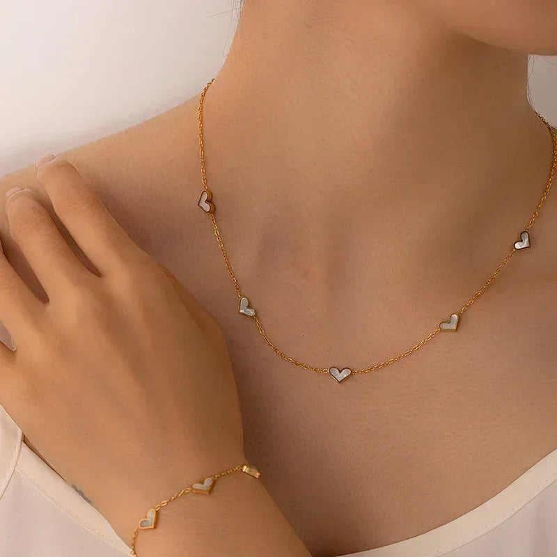 316L Stainless Steel Heart & Shell Jewelry